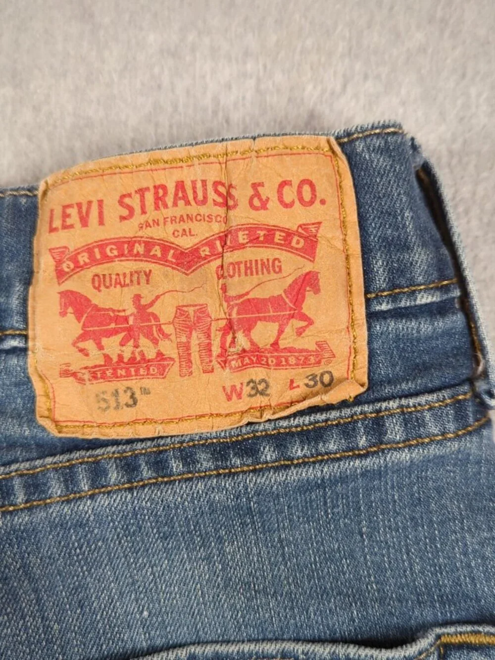 Levi's 513 Jeans Men's 32x30 (Actual 32x28) Blue Slim Straight Stretch Denim